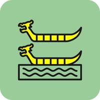 Dragon Boat Racing Vector Icon Design