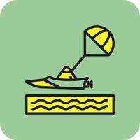 Parasailing Vector Icon Design