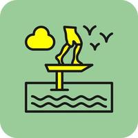 Sit Down Hydrofoiling Vector Icon Design