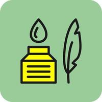 Feather And Ink Vector Icon Design