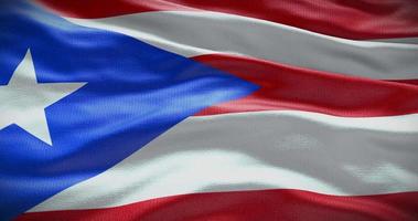 Puerto Rico country flag waving background, 4k backdrop animation video