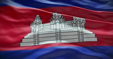 Cambodja land vlag golvend achtergrond, 4k backdrop animatie video