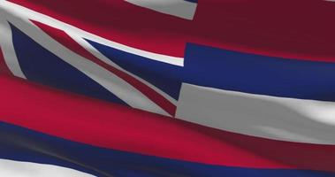 Hawaii state flag waving background. 4K backdrop video