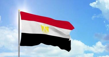 Egypt politics and news, national flag on sky background footage video