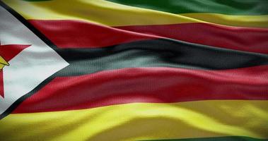 Zimbábue país bandeira acenando fundo, 4k pano de fundo animação video