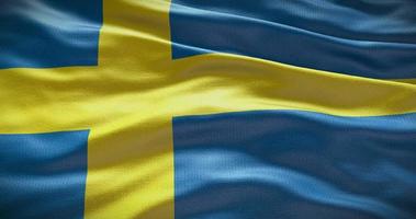Sverige Land flagga vinka bakgrund, 4k bakgrund animering video
