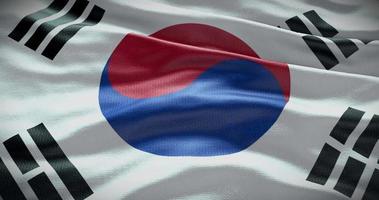 South Korea country flag waving background, 4k backdrop animation video