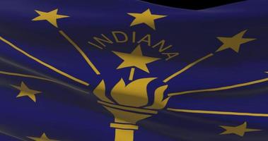 Indiana state flag waving background. 4K backdrop video
