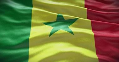 Senegal país bandeira acenando fundo, 4k pano de fundo animação video