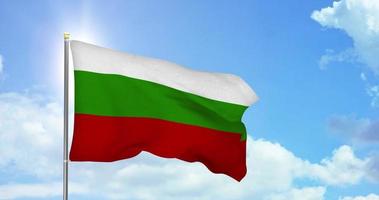 Bulgaria politics and news, national flag on sky background footage video