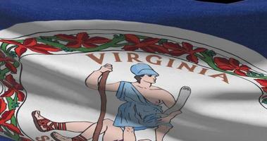 Virginia stato bandiera agitando sfondo. 4k fondale video