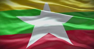 myanmar Land flagga vinka bakgrund, 4k bakgrund animering video