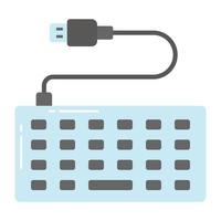 Trendy and editable vector design of keyboard, computer accessory