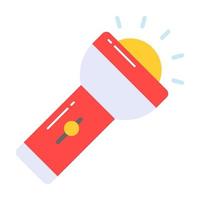 Premium vector of torch, portable torchlight icon in trendy style