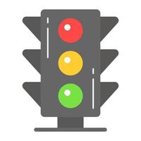 Trendy style icon of traffic lights, vector of traffic signals