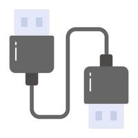 Modern style vector of data cable, icon of data cable editable style