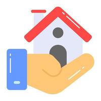 Trendy style vector of home insurance, home care icon