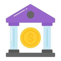 Building with dollar coin, vector design of banking