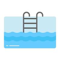 Stairs inside the water showing concept vector of swimming pool ladder