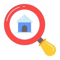 House under magnifier showing concept vector of house search, editable design