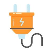 poder enchufe icono diseño, editable vector de eléctrico cable