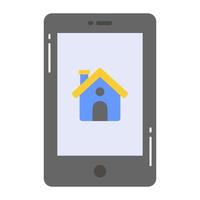 House inside mobile vector of home application in editable style