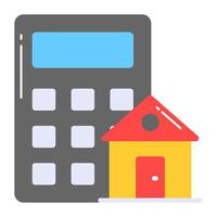 Home icon with calculator vector of home budget in modern style