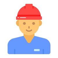 Construction worker design in modern style, easy to use vector