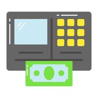 Well designed icon of atm machine, cash withdrawal machine icon vector