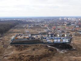 Panorama of the city from the height of a multi-storey building photo