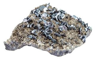 magnetite stone crystals on mineral rock photo