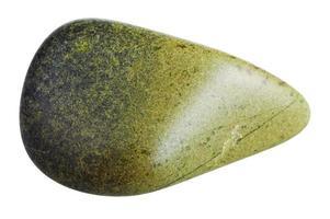 tumbled Epidote mineral gem stone isolated photo