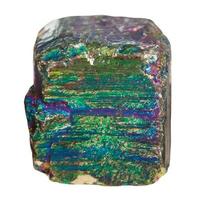 pedazo de iridiscente pirita mineral Roca foto