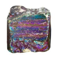 cube from iridescent pyrite mineral stone photo