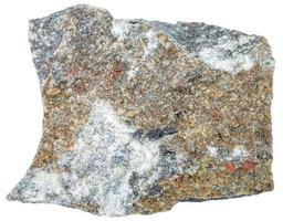 andesita mineral aislado en blanco foto