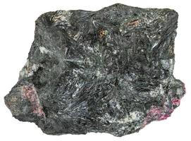 Aegirine acmite rock with pink Eudialyte crystal photo
