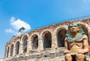 Verona, Italy - preparing the stage for the thetre performance in the famous Arena di Verona photo