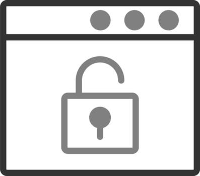 Browser Unlock Vector Icon