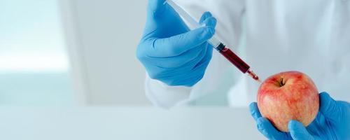 Scientist check chemical fruit residues in laboratory. Control experts inspect the concentration of chemical residues. hazards, standard, find prohibited substances, contaminate, Microbiologist photo