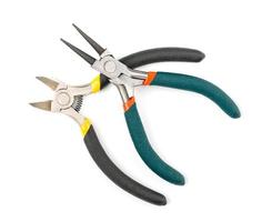 Round-pliers and nippers on white photo