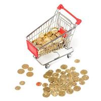 Shopping Cart with coins photo