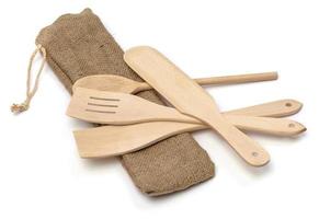 Isolated Wooden spoons photo
