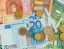 Money euro coins and banknotes photo