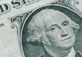 George Washington portrait on the us one dollar bill macro photo