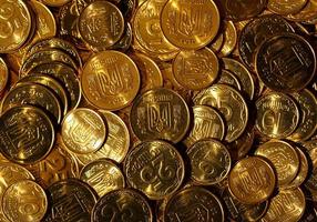 dorado monedas de Ucrania foto
