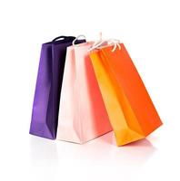 Two paper Shopping bags on white photo