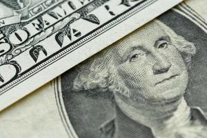 George Washington portrait on the us one dollar bill macro photo