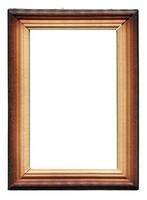 Wooden frame on white background photo