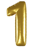 Golden number balloons png