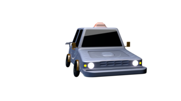 3D taxi car with transparent background png